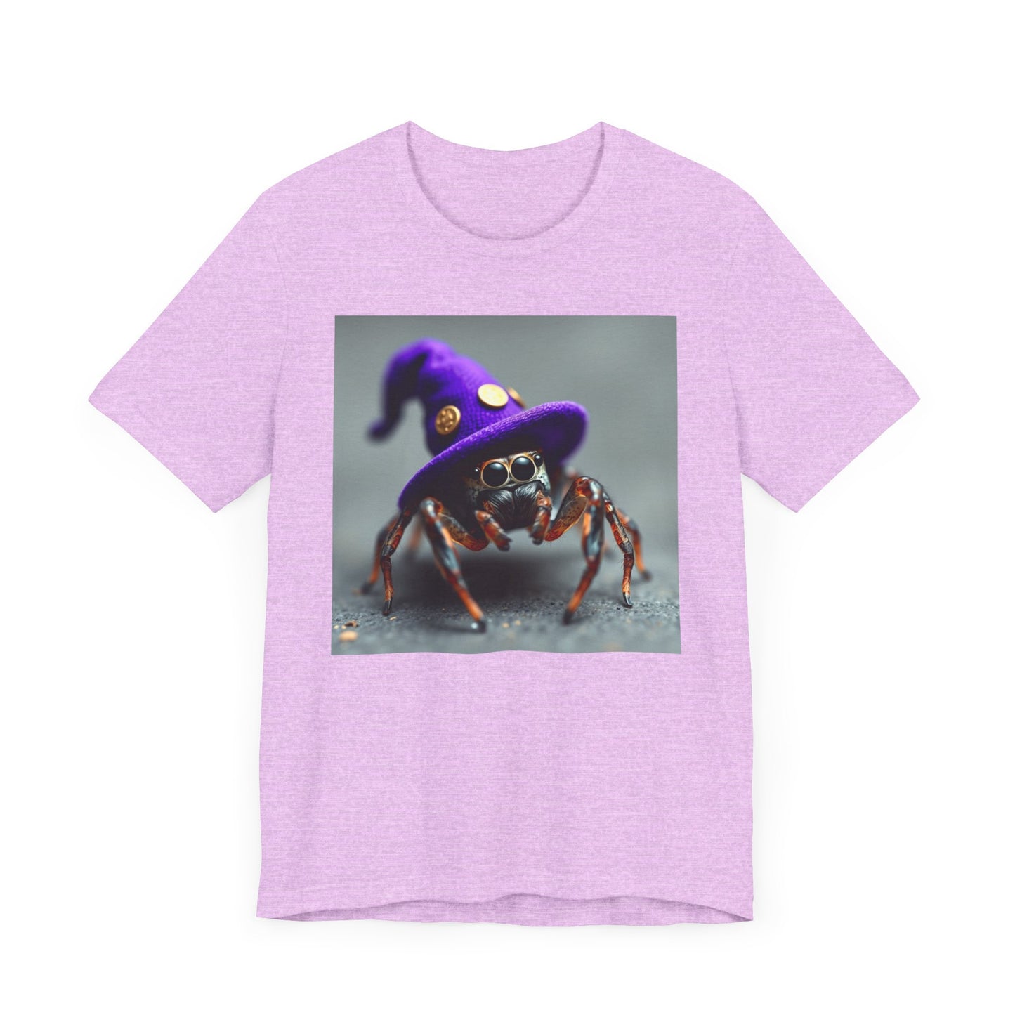 Jumping Spider in Purple Wizard Hat T-Shirt