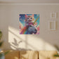 Canvas Print - Happy Cat Riding a Unicorn