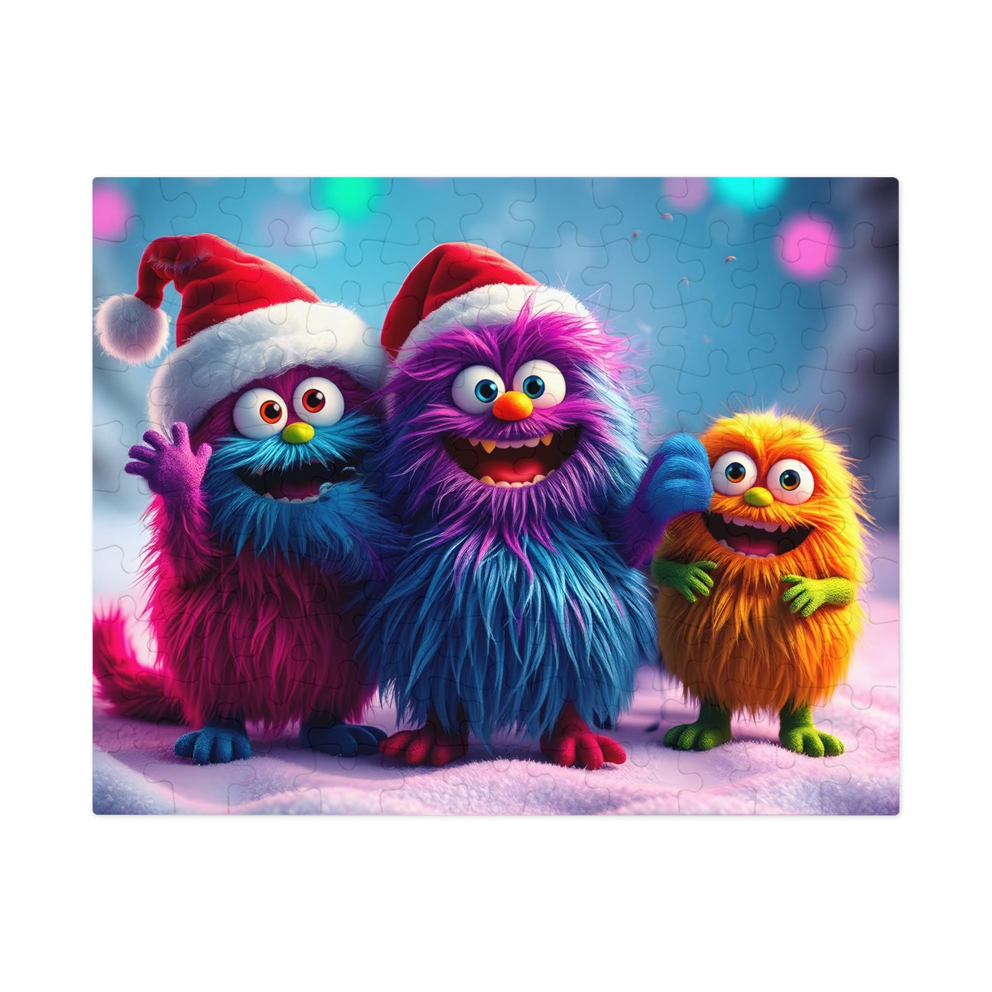 Jigsaw Puzzle - Cute Furry Monsters Christmas