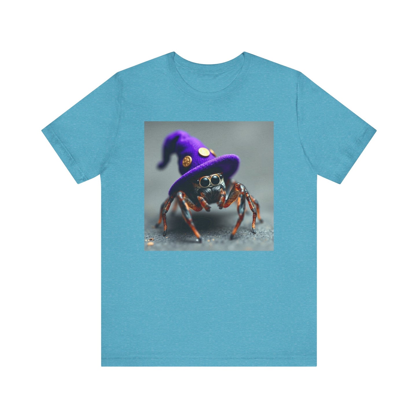 Jumping Spider in Purple Wizard Hat T-Shirt