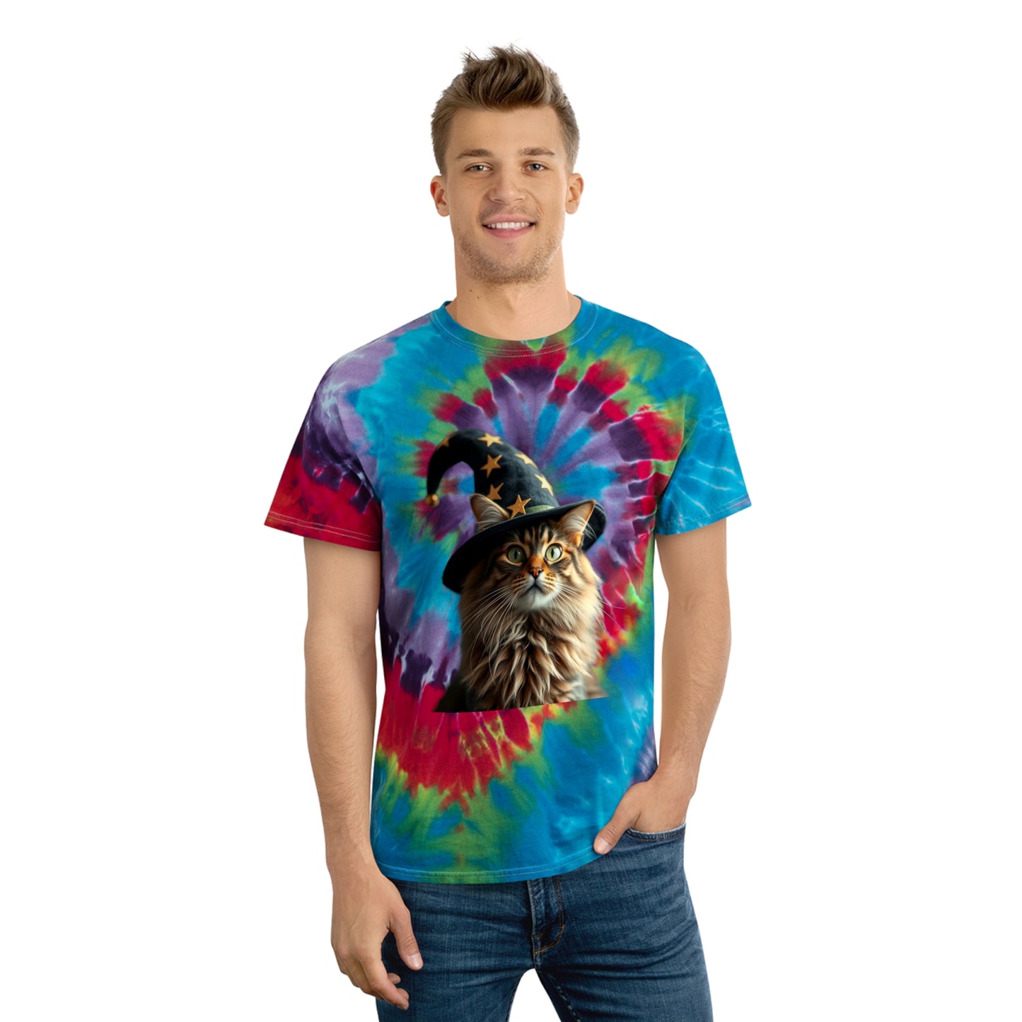 Wizard Cat Tie-Dye Tshirt