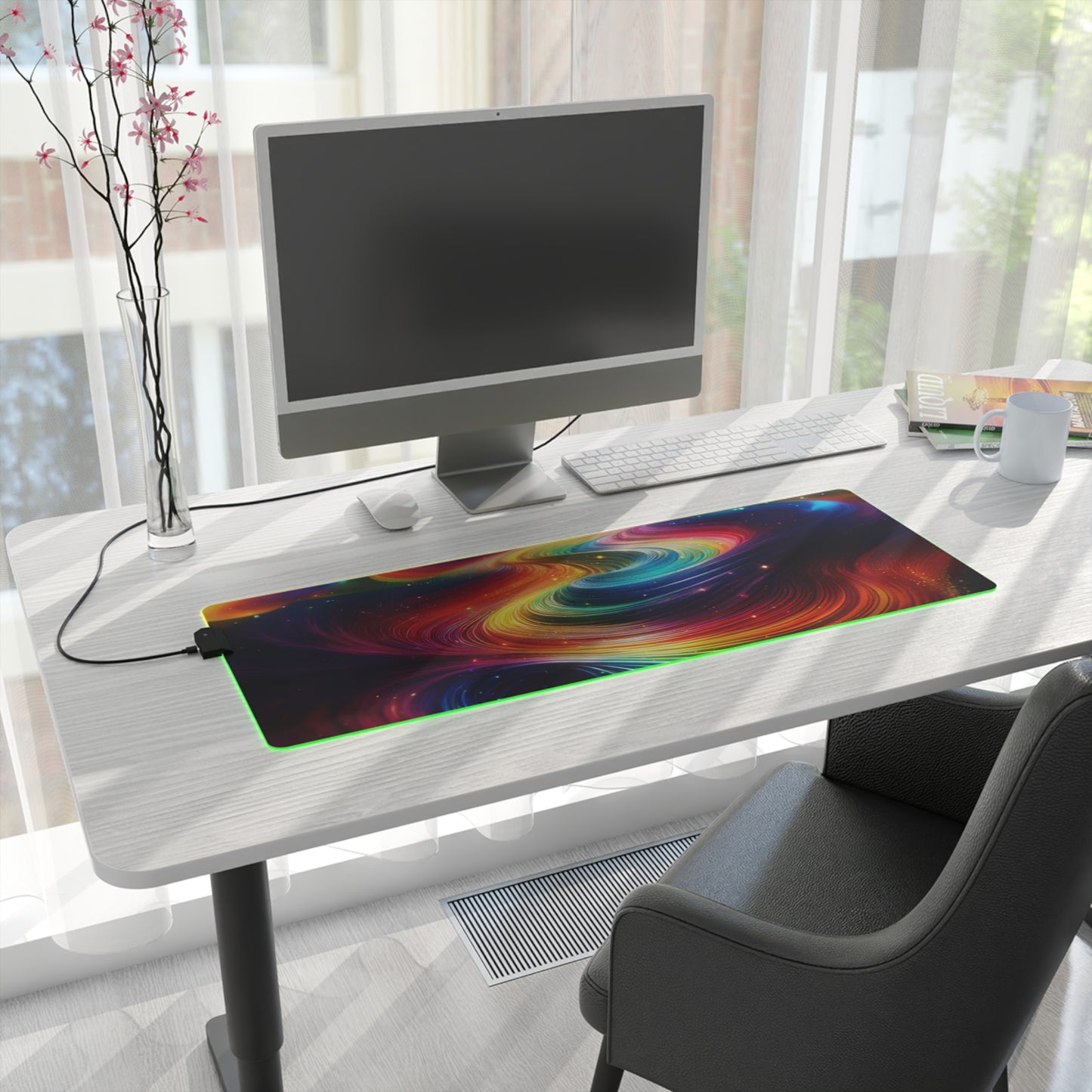 RGB LED Mouse Pad - Abstract Rainbow Design