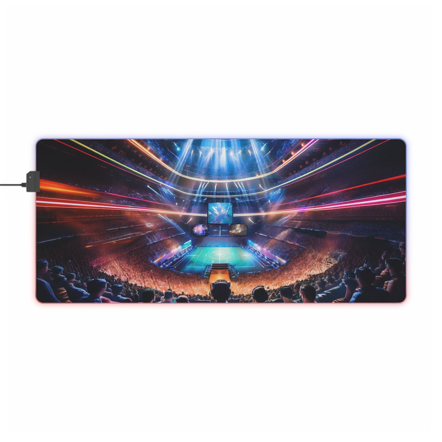 RGB LED Gaming Mouse Pad - Futuristic Esports Arena Design