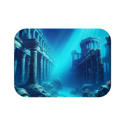 Atlantis Bath Mat, Underwater City Bathroom Rug, Ocean Theme Home Decor, Nautical Shower Mat, Ancient Civilization Washable Mat, Seabed - Resonating Crystal Creations