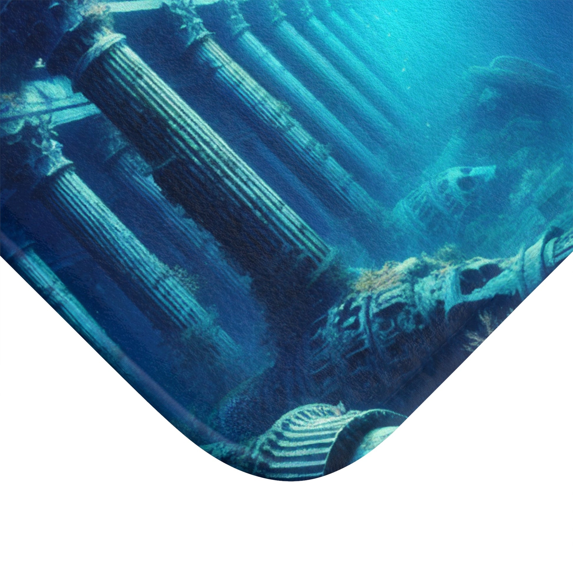 Atlantis Bath Mat, Underwater City Bathroom Rug, Ocean Theme Home Decor, Nautical Shower Mat, Ancient Civilization Washable Mat, Seabed - Resonating Crystal Creations