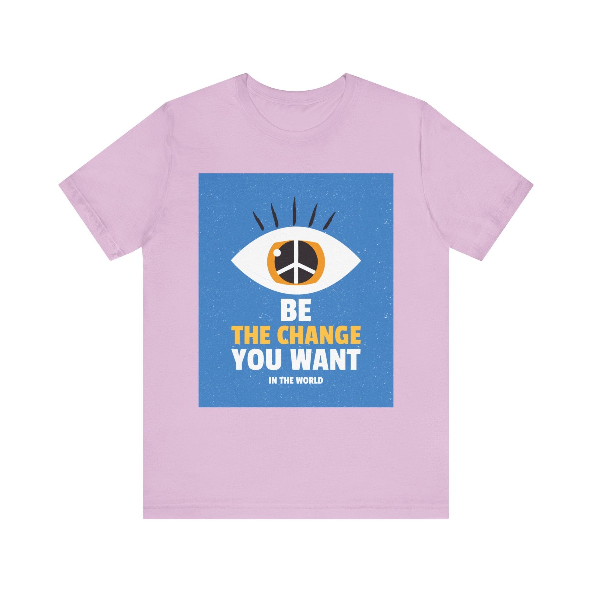 Be the Change You Want to See T-Shirt - Eye & Peace Sign Design, Unisex Apparel - Resonating Crystal Creations