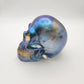 Blue and Gold Resin Skull - Resonating Crystal Creations