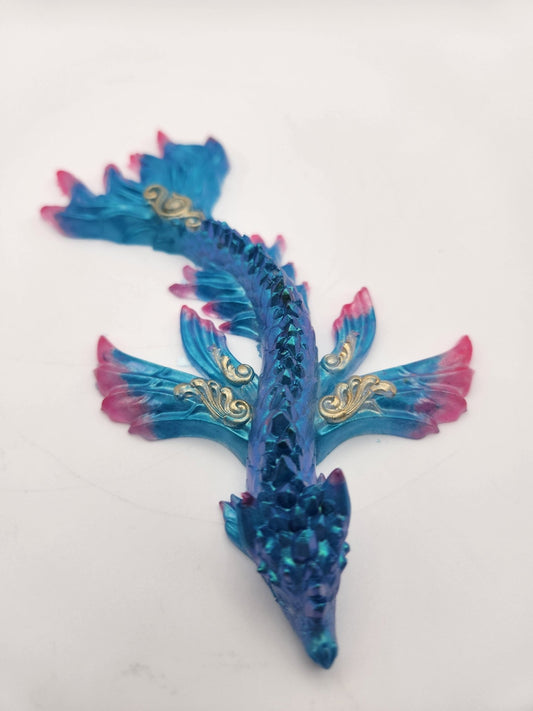 Blue Water Dragon with Pink Tips - Resonating Crystal Creations