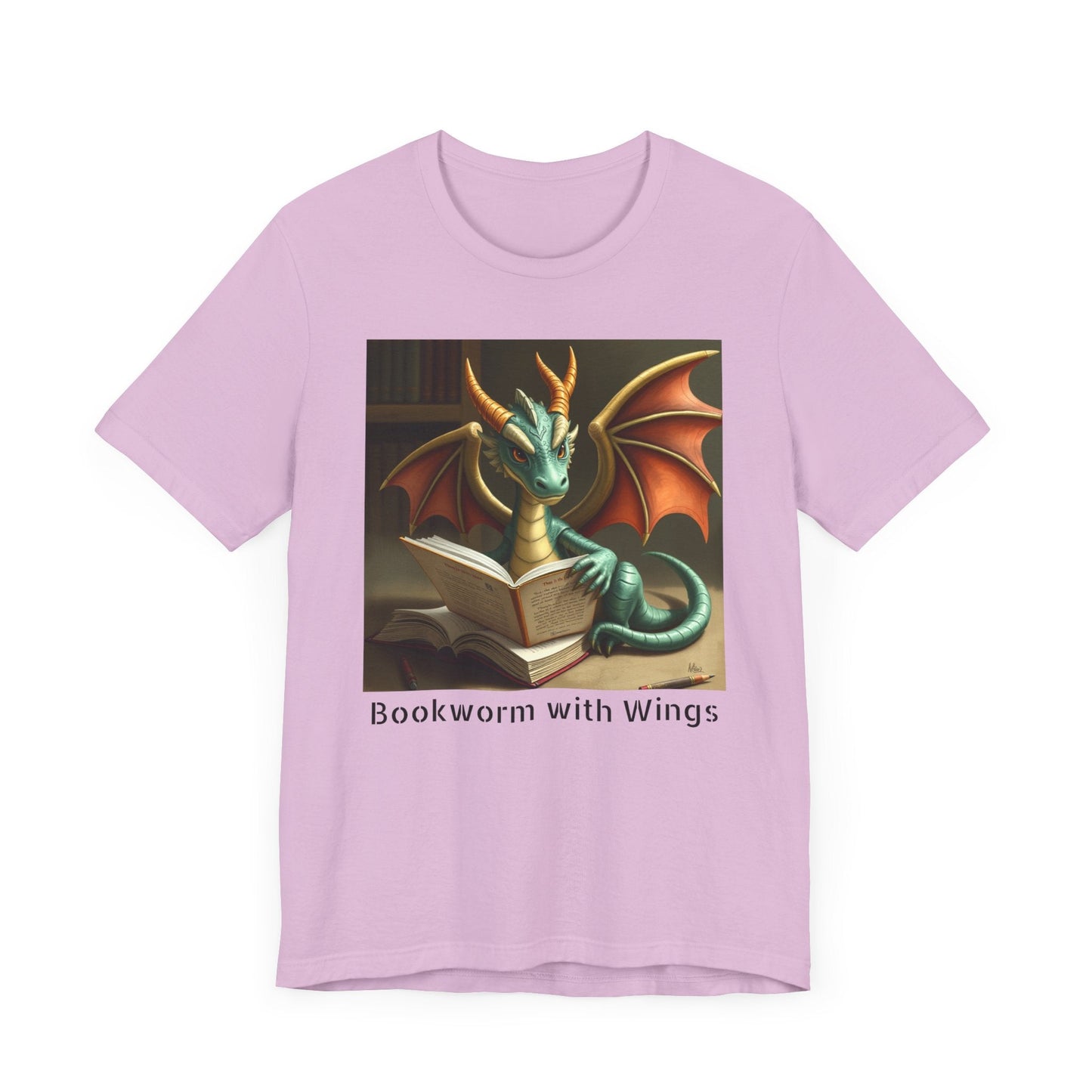 Bookworm with Wings Dragon Tshirt - Resonating Crystal Creations