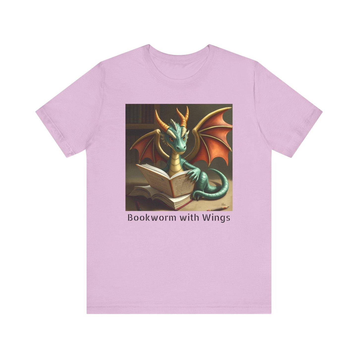 Bookworm with Wings Dragon Tshirt - Resonating Crystal Creations