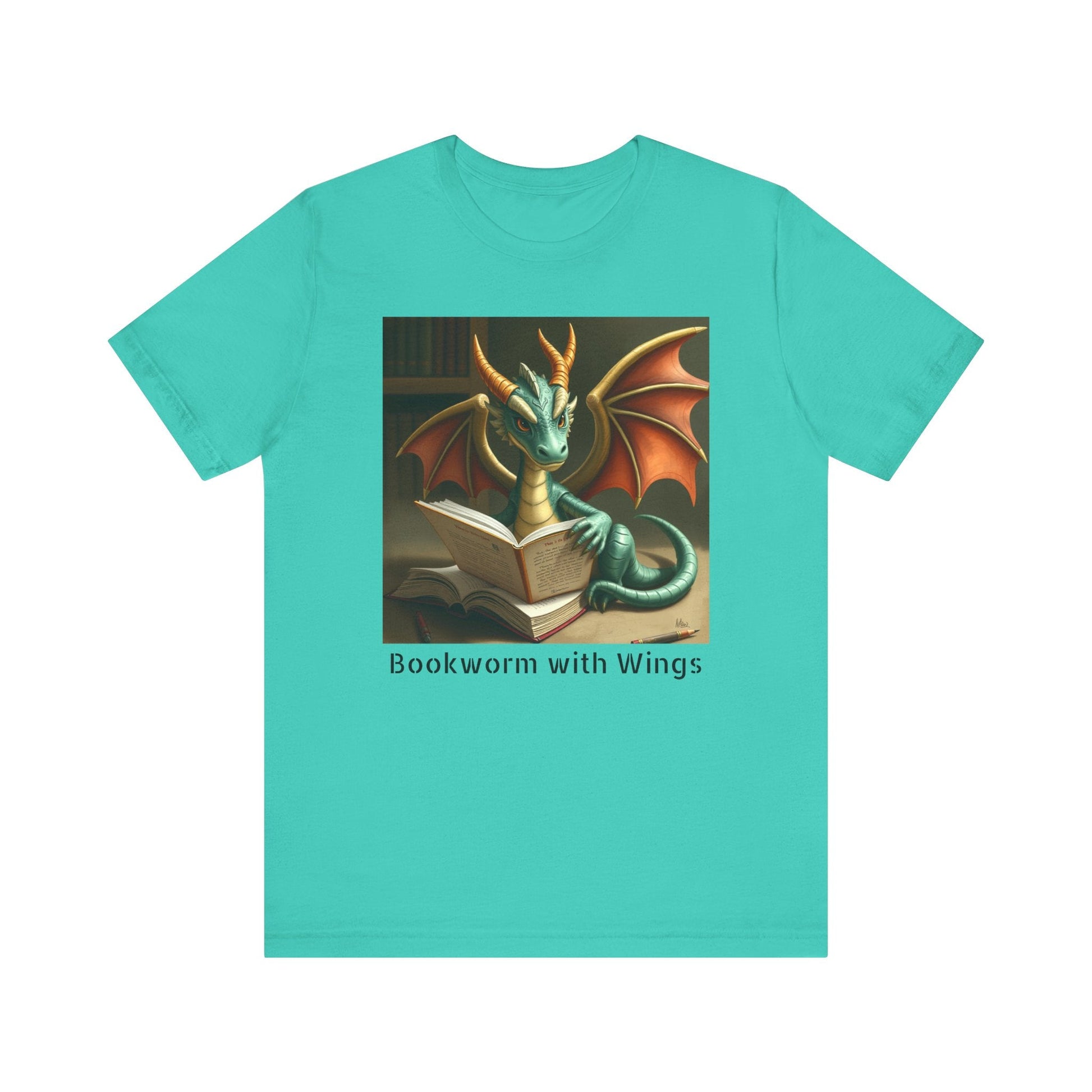 Bookworm with Wings Dragon Tshirt - Resonating Crystal Creations