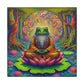 Canvas Art: Meditating Zen Frog - Resonating Crystal Creations