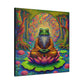 Canvas Art: Meditating Zen Frog - Resonating Crystal Creations