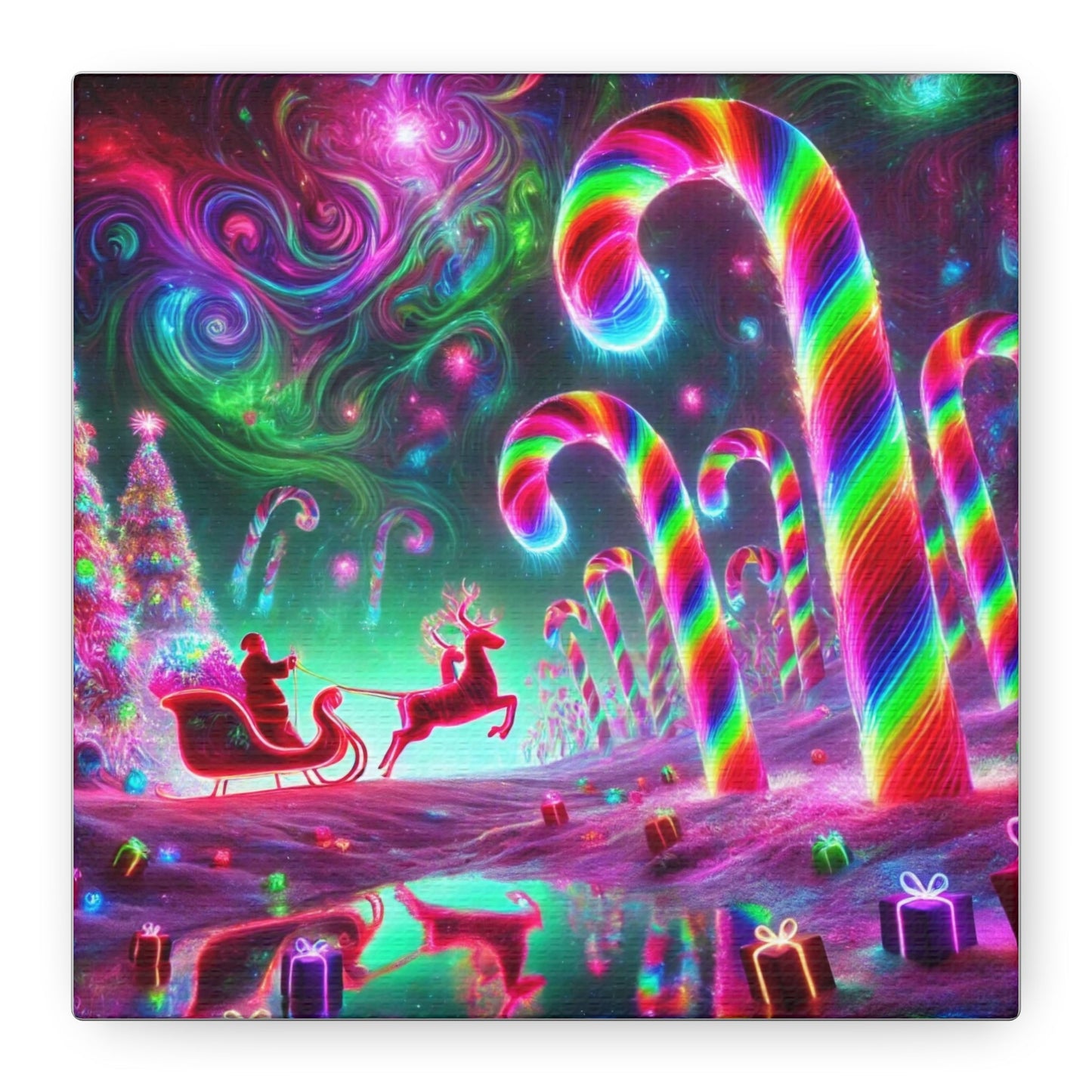 Canvas art: Psychedelic Christmas Candyland - Resonating Crystal Creations