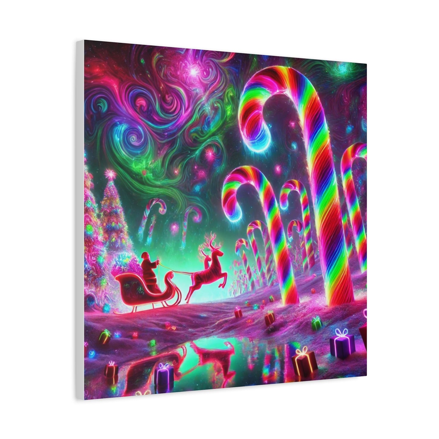 Canvas art: Psychedelic Christmas Candyland - Resonating Crystal Creations