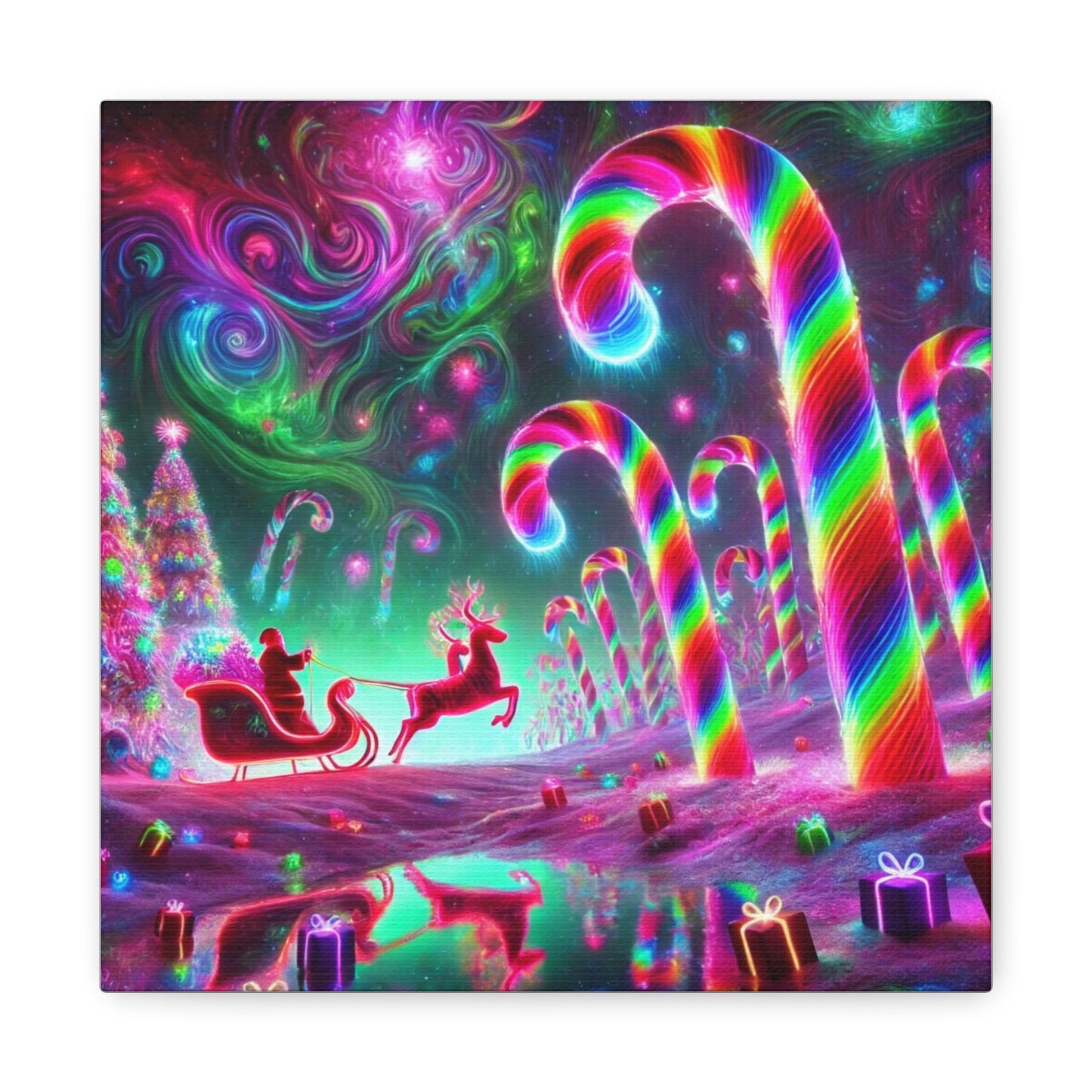 Canvas art: Psychedelic Christmas Candyland - Resonating Crystal Creations