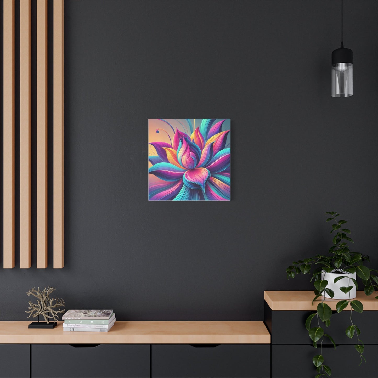 Canvas Print - Abstract Lotus Flower Design - Resonating Crystal Creations