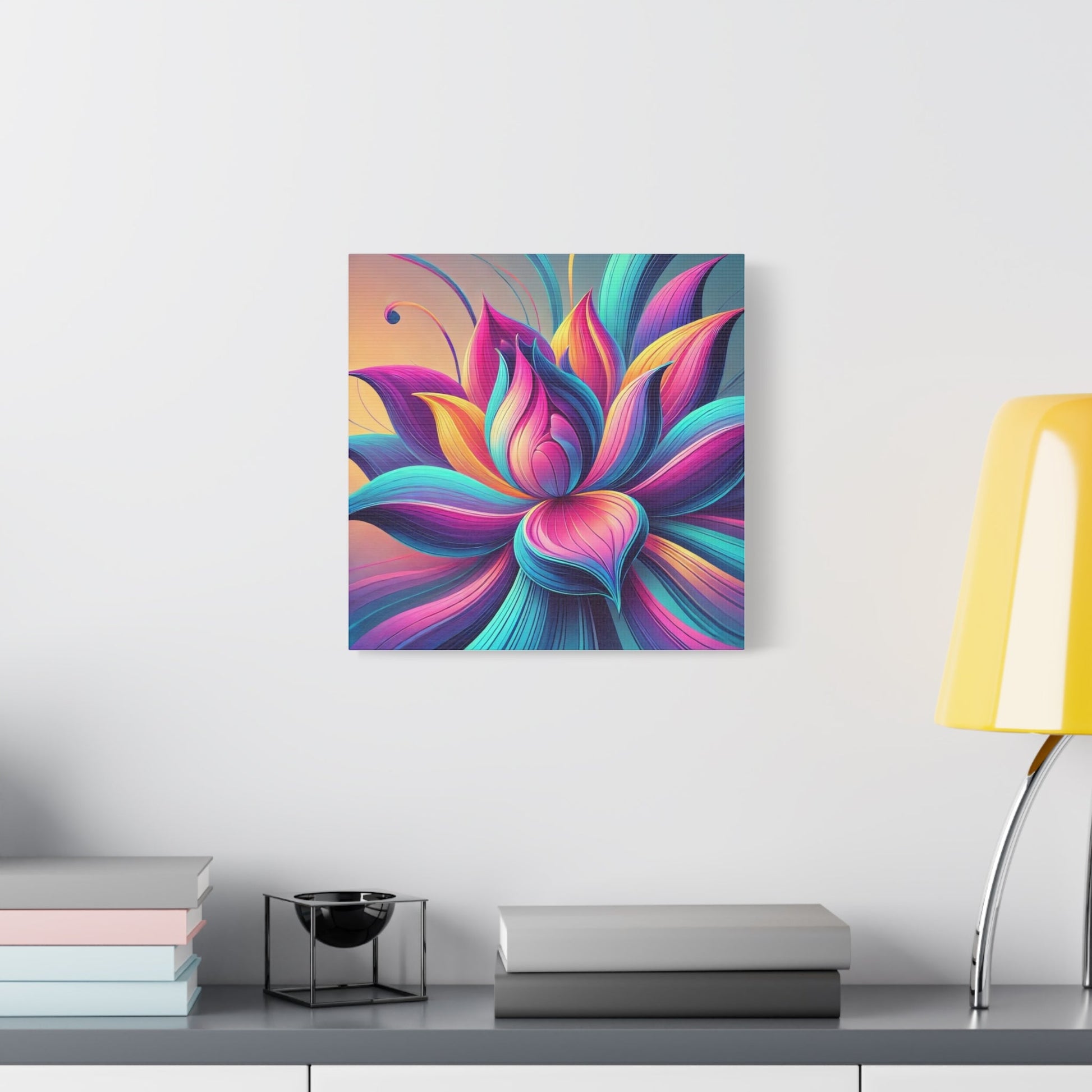 Canvas Print - Abstract Lotus Flower Design - Resonating Crystal Creations