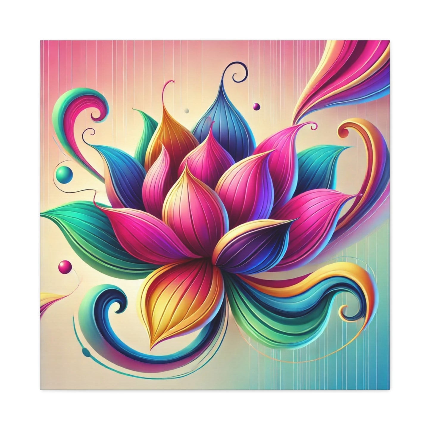 Canvas Print - Abstract Lotus Flower Design - Resonating Crystal Creations