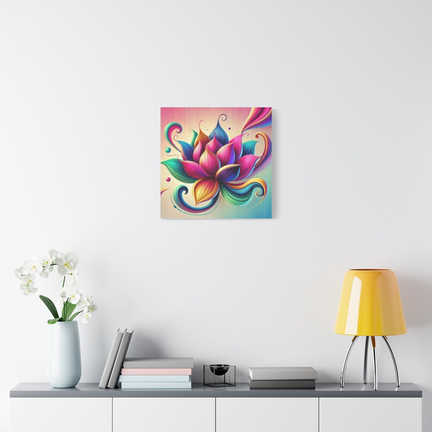 Canvas Print - Abstract Lotus Flower Design - Resonating Crystal Creations