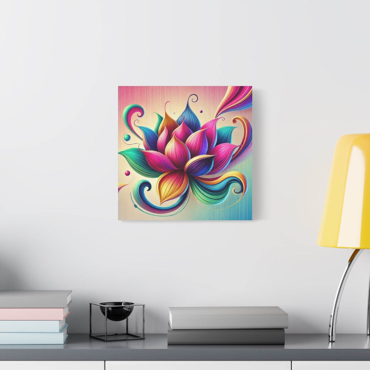 Canvas Print - Abstract Lotus Flower Design - Resonating Crystal Creations