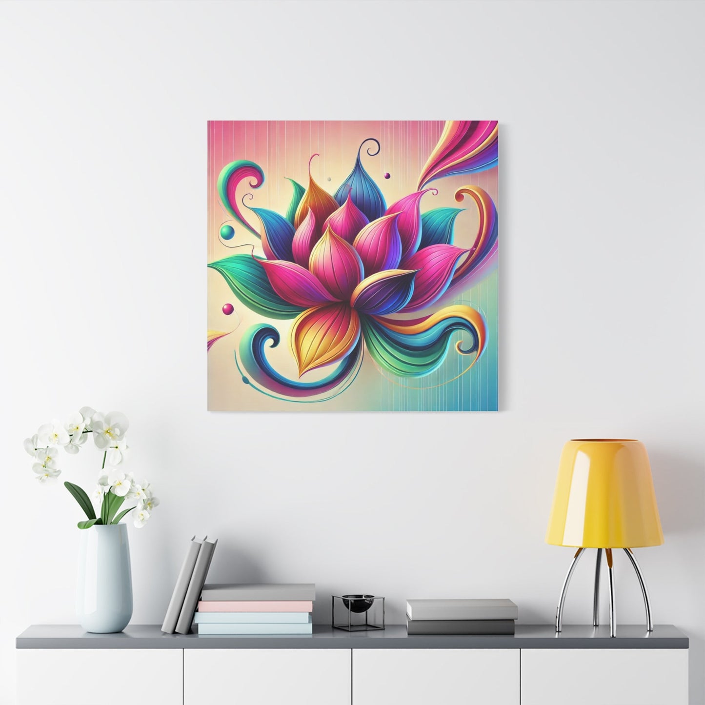 Canvas Print - Abstract Lotus Flower Design - Resonating Crystal Creations