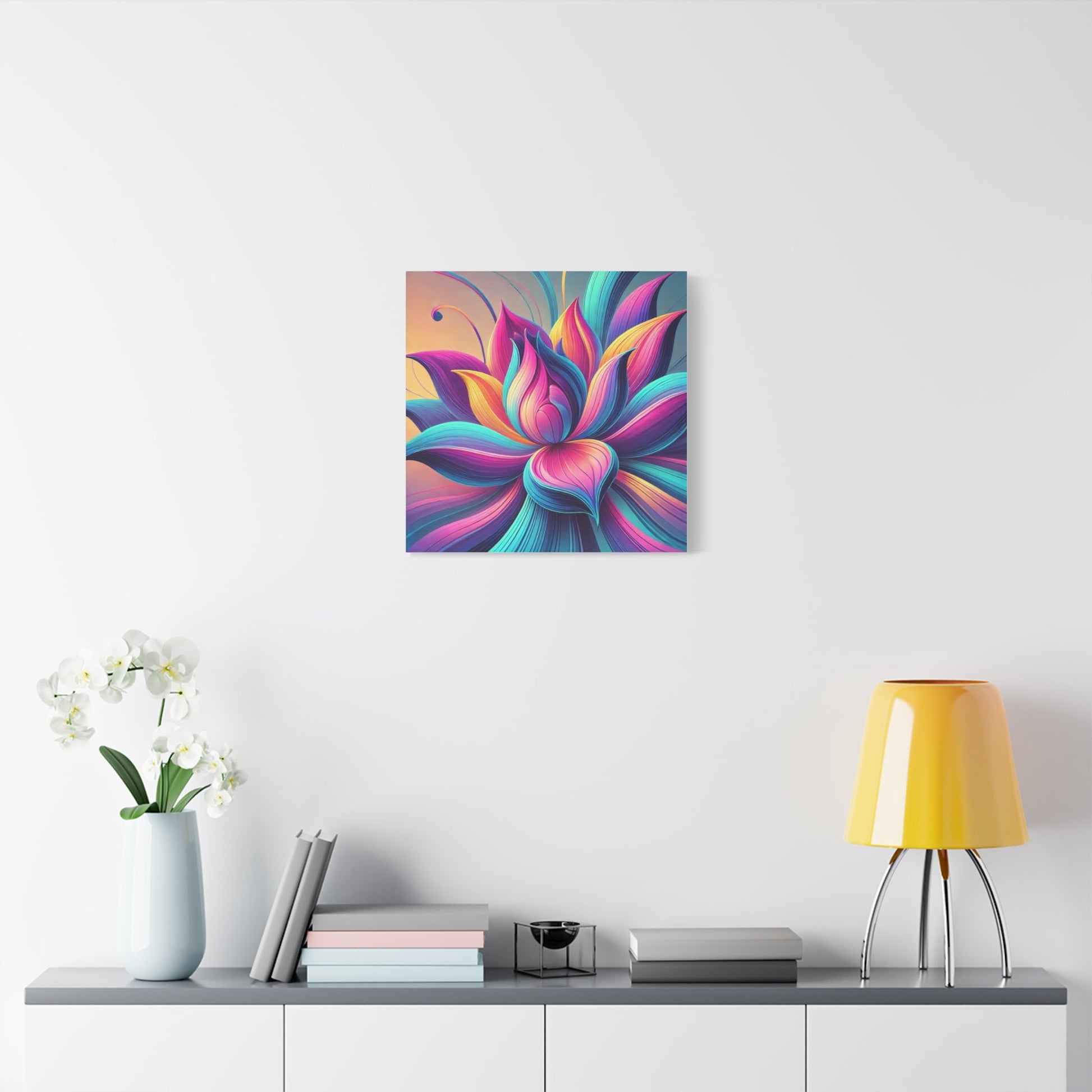 Canvas Print - Abstract Lotus Flower Design - Resonating Crystal Creations