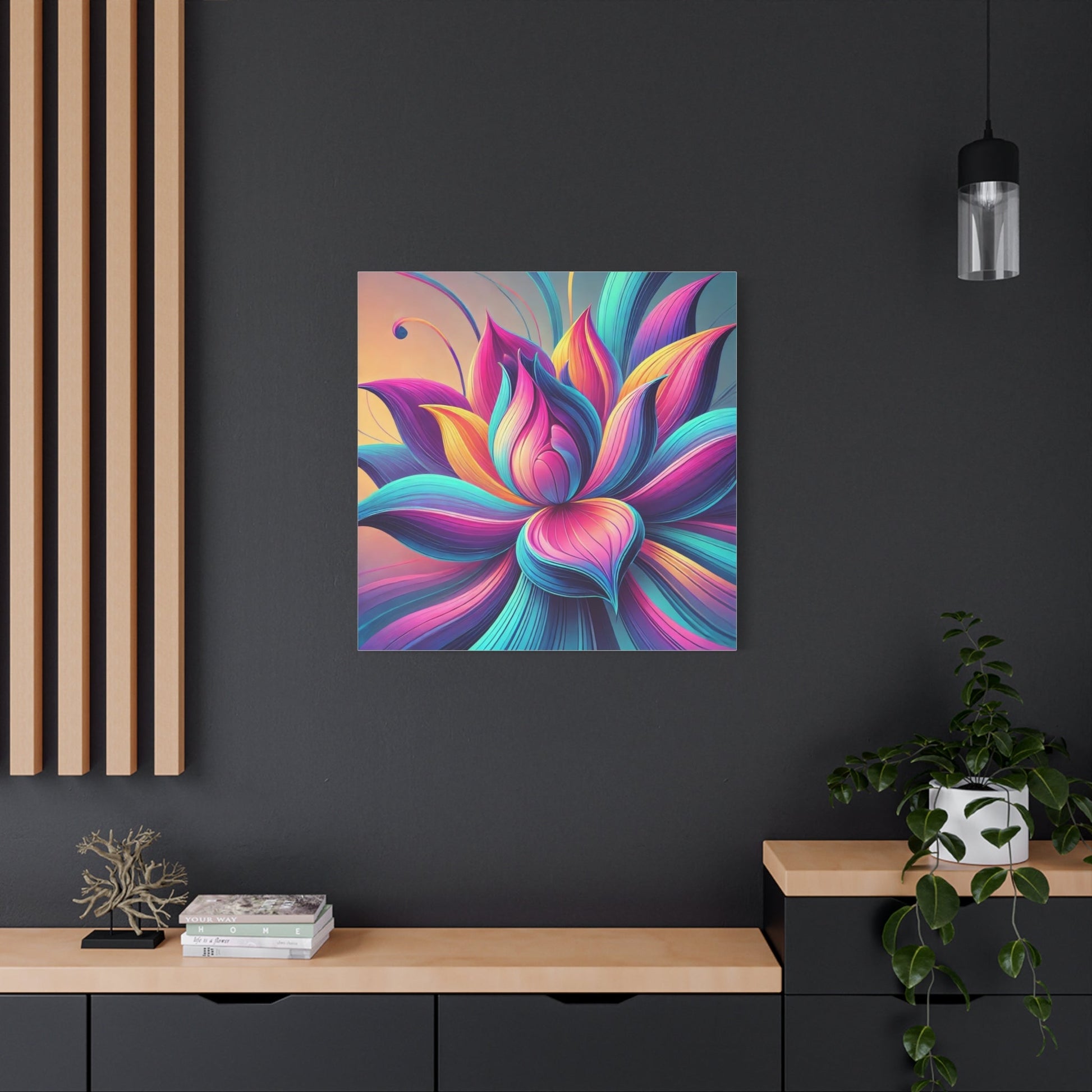 Canvas Print - Abstract Lotus Flower Design - Resonating Crystal Creations