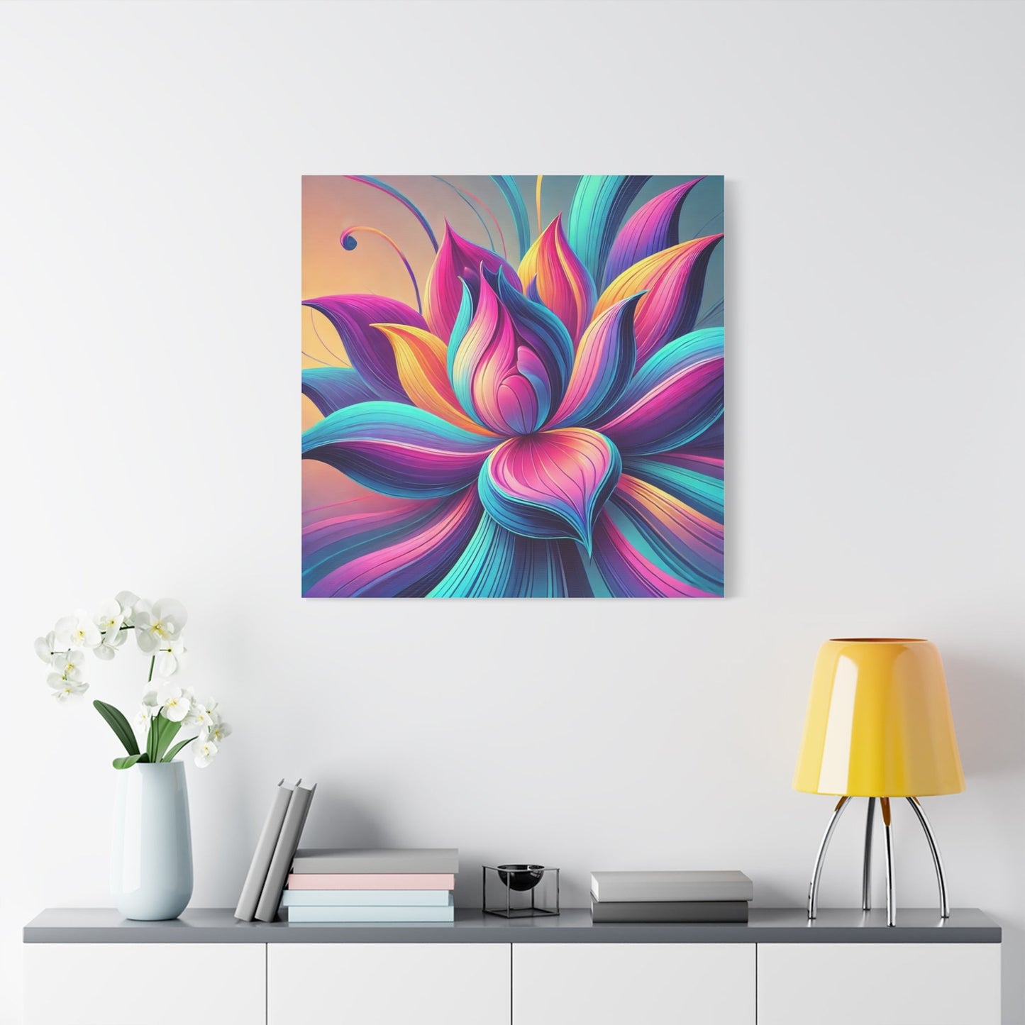 Canvas Print - Abstract Lotus Flower Design - Resonating Crystal Creations