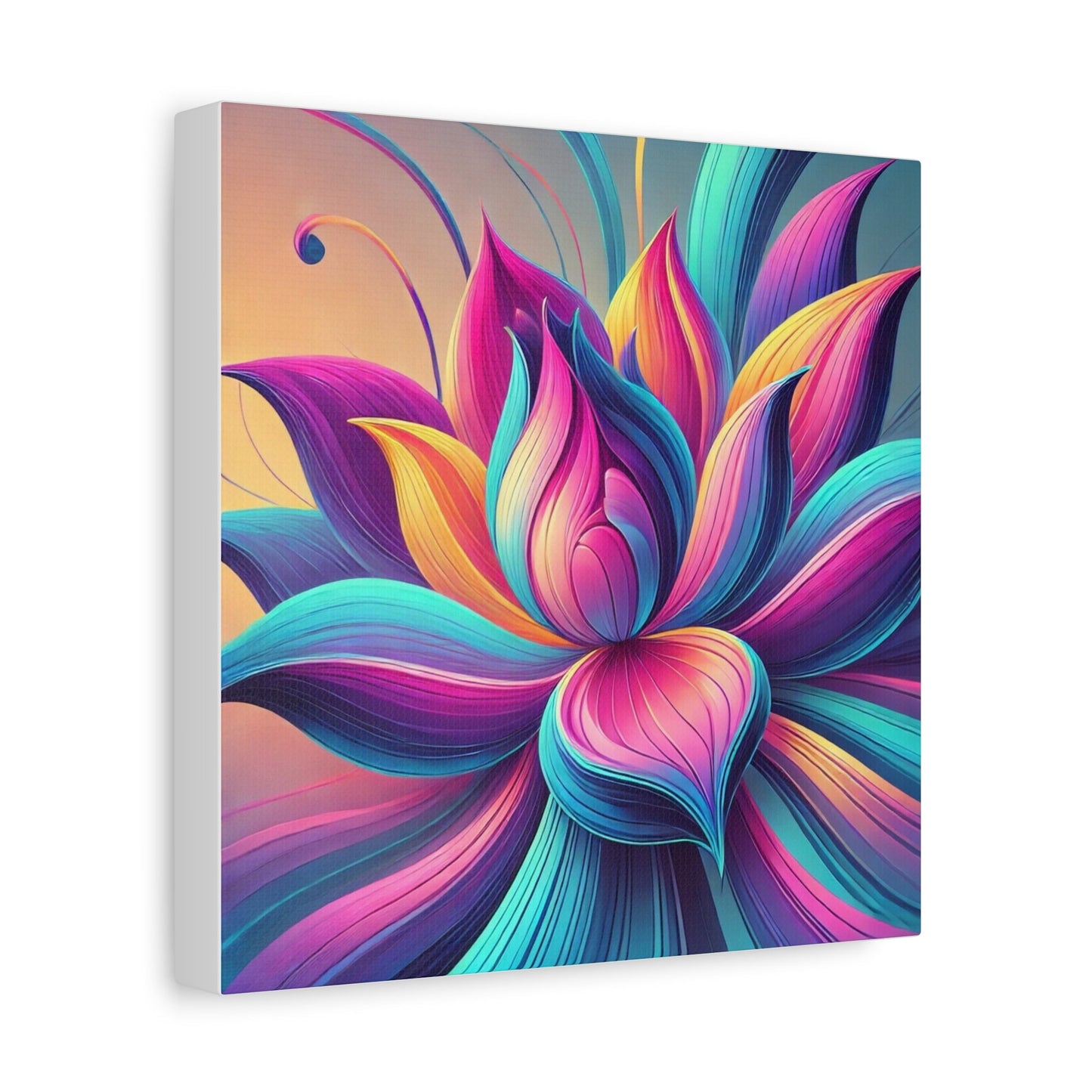 Canvas Print - Abstract Lotus Flower Design - Resonating Crystal Creations