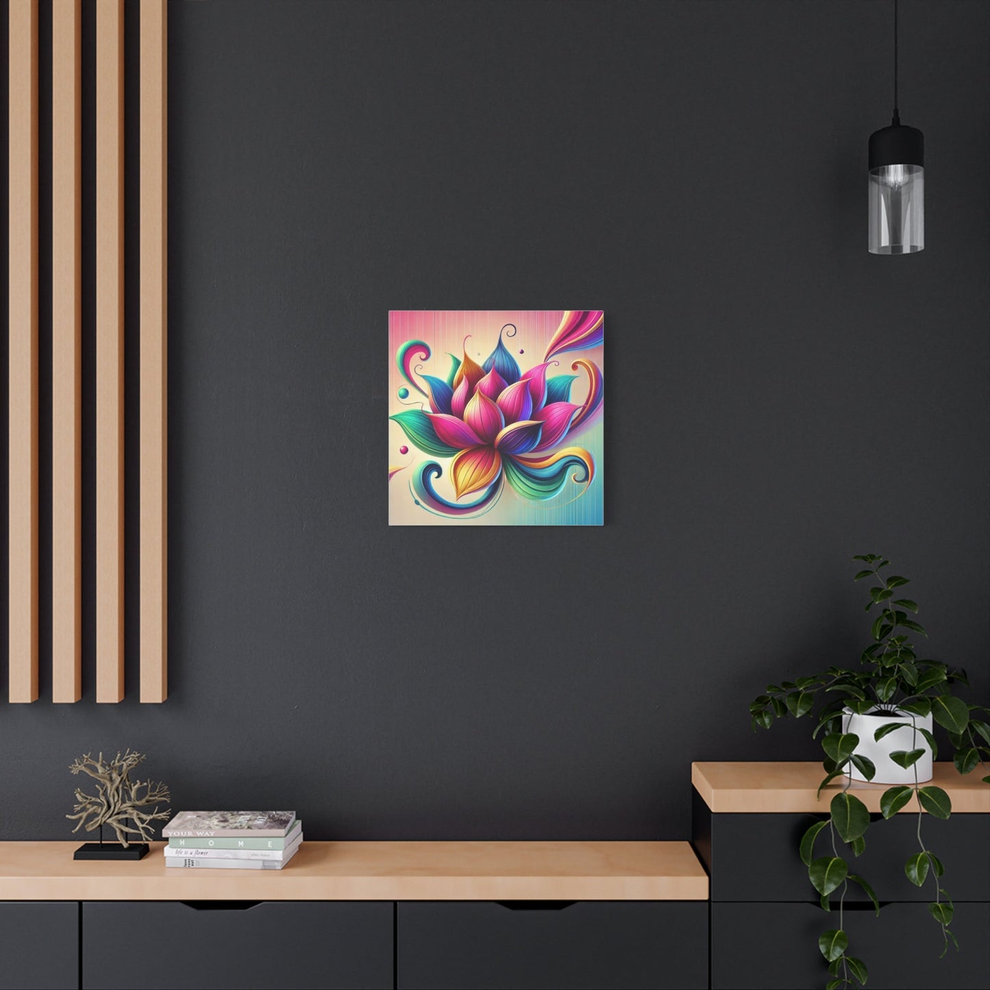 Canvas Print - Abstract Lotus Flower Design - Resonating Crystal Creations