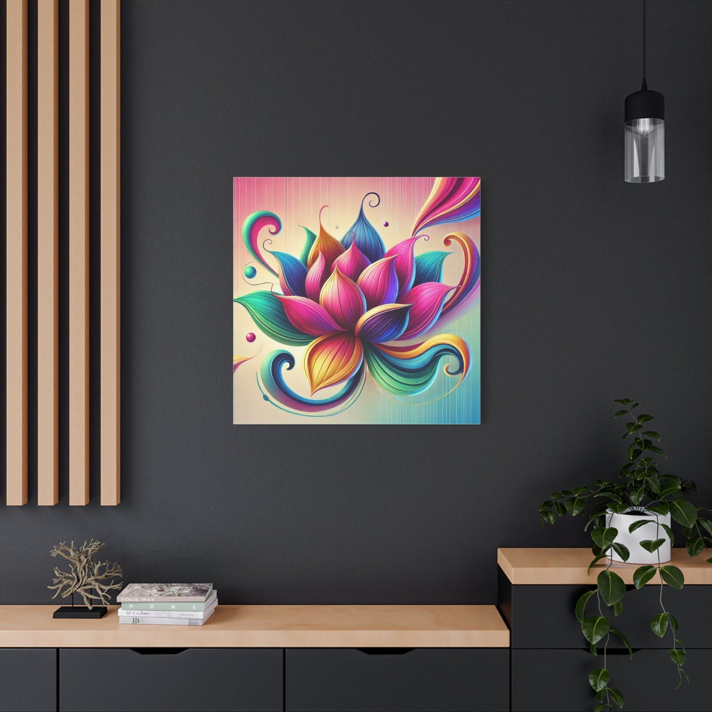 Canvas Print - Abstract Lotus Flower Design - Resonating Crystal Creations