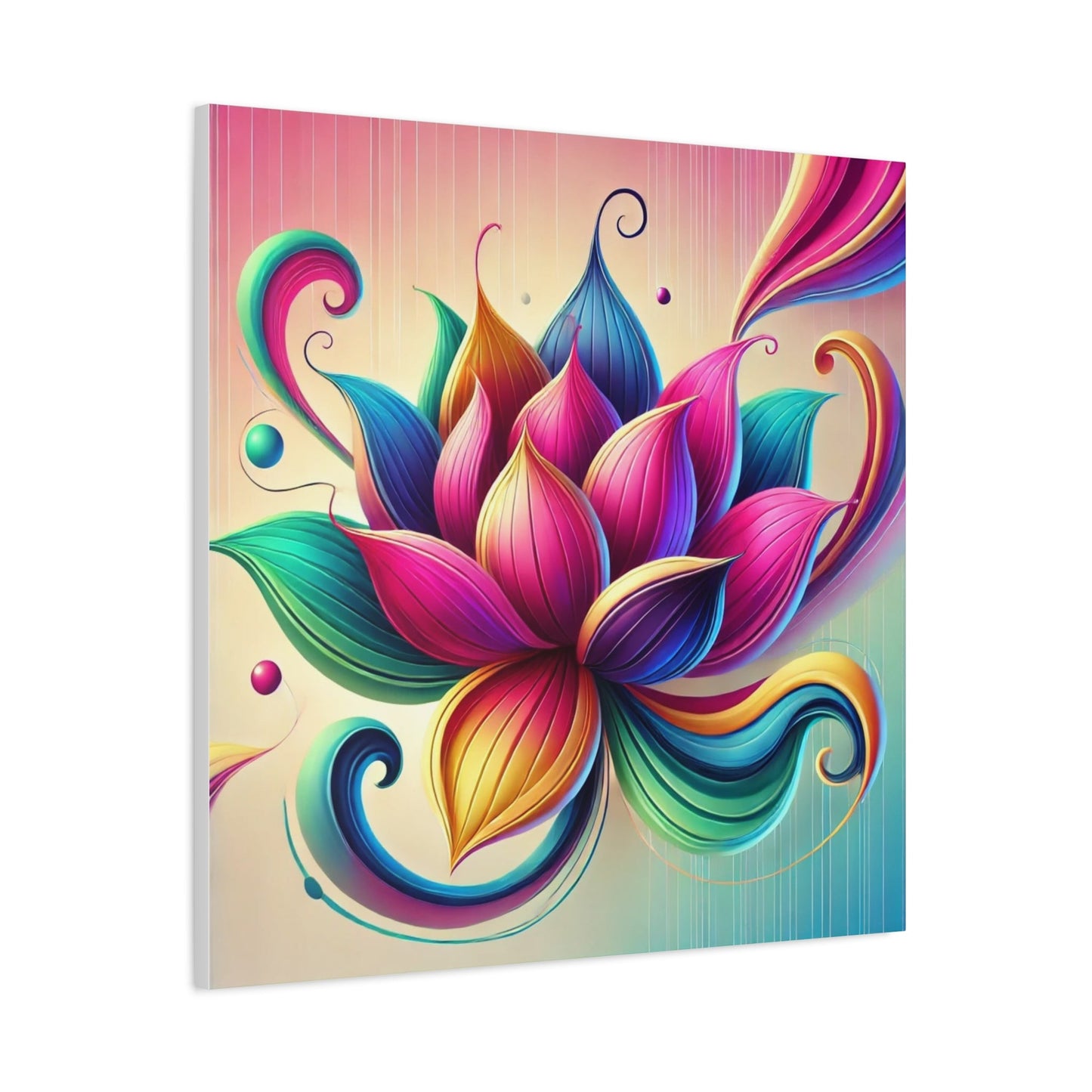 Canvas Print - Abstract Lotus Flower Design - Resonating Crystal Creations