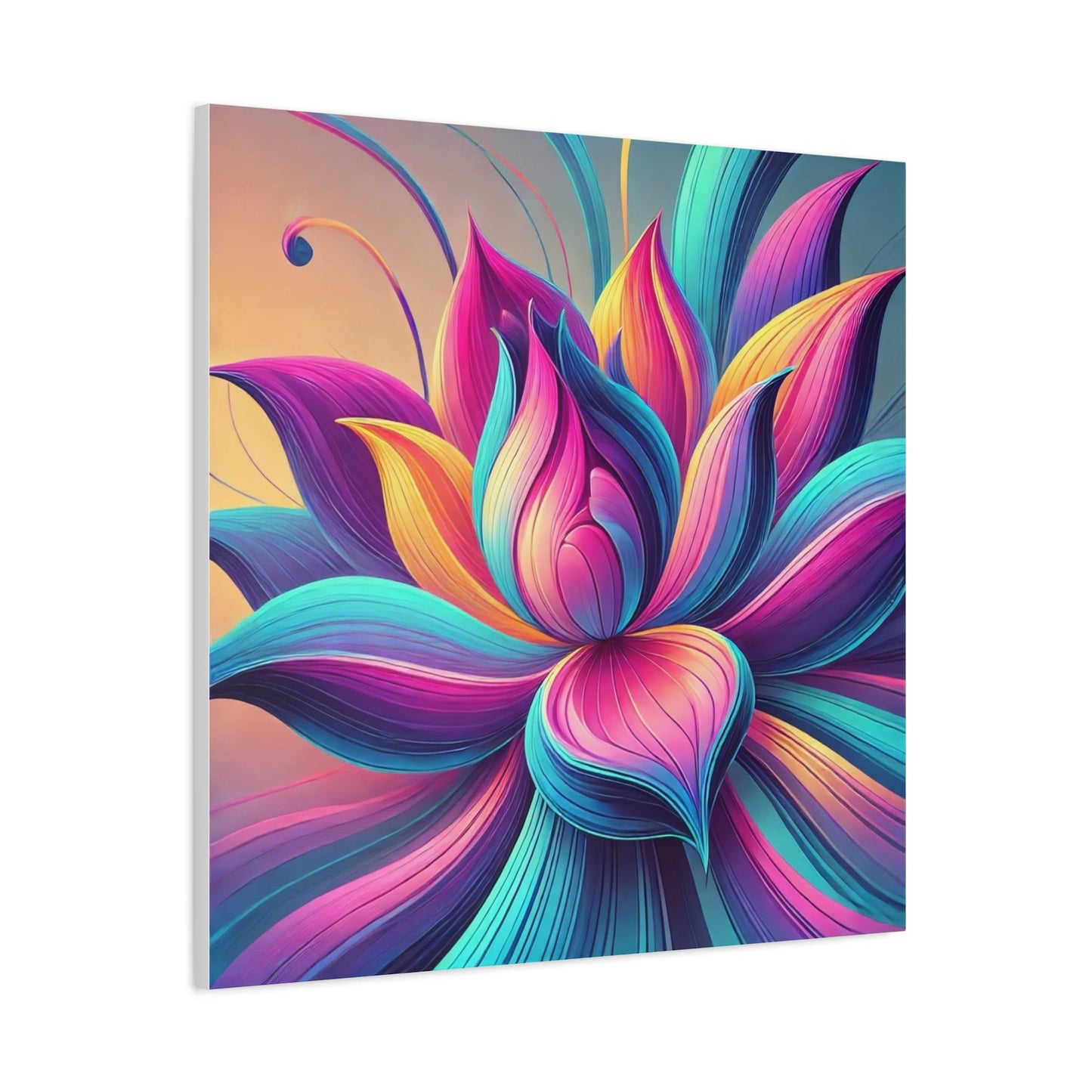 Canvas Print - Abstract Lotus Flower Design - Resonating Crystal Creations