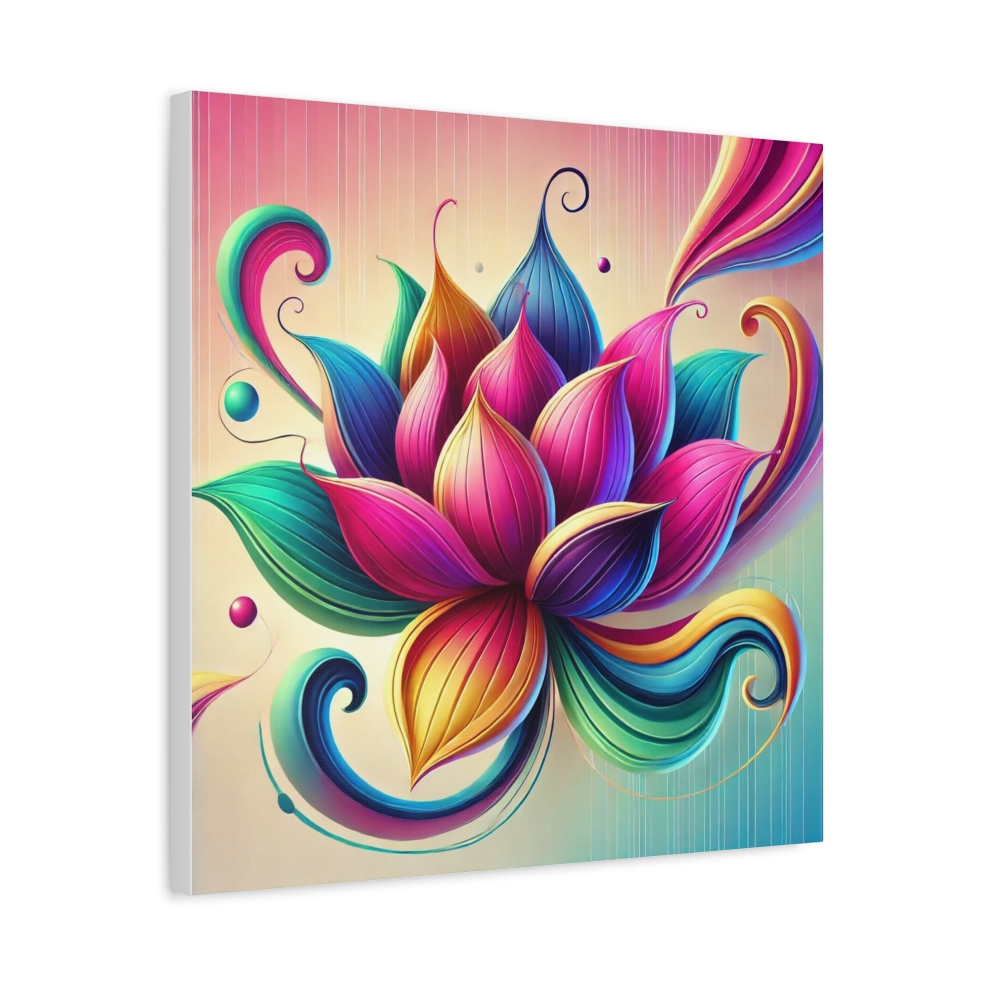 Canvas Print - Abstract Lotus Flower Design - Resonating Crystal Creations