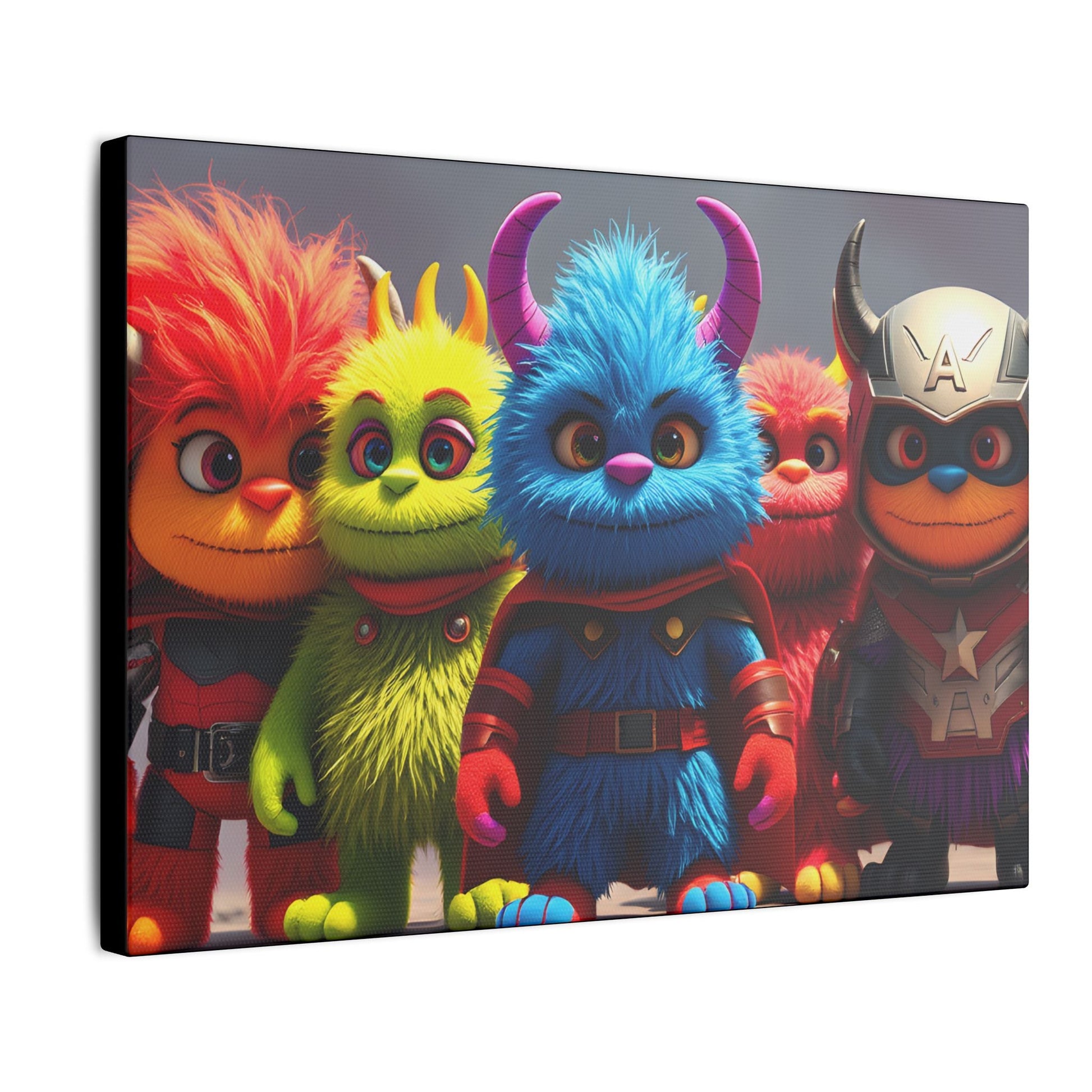 Canvas Print - Cute Monster Superheroes - Resonating Crystal Creations