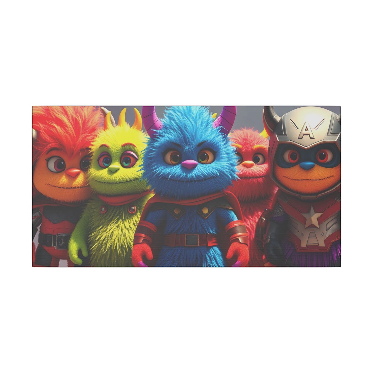 Canvas Print - Cute Monster Superheroes - Resonating Crystal Creations