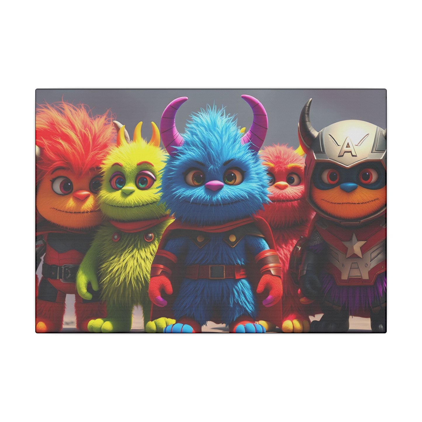 Canvas Print - Cute Monster Superheroes - Resonating Crystal Creations