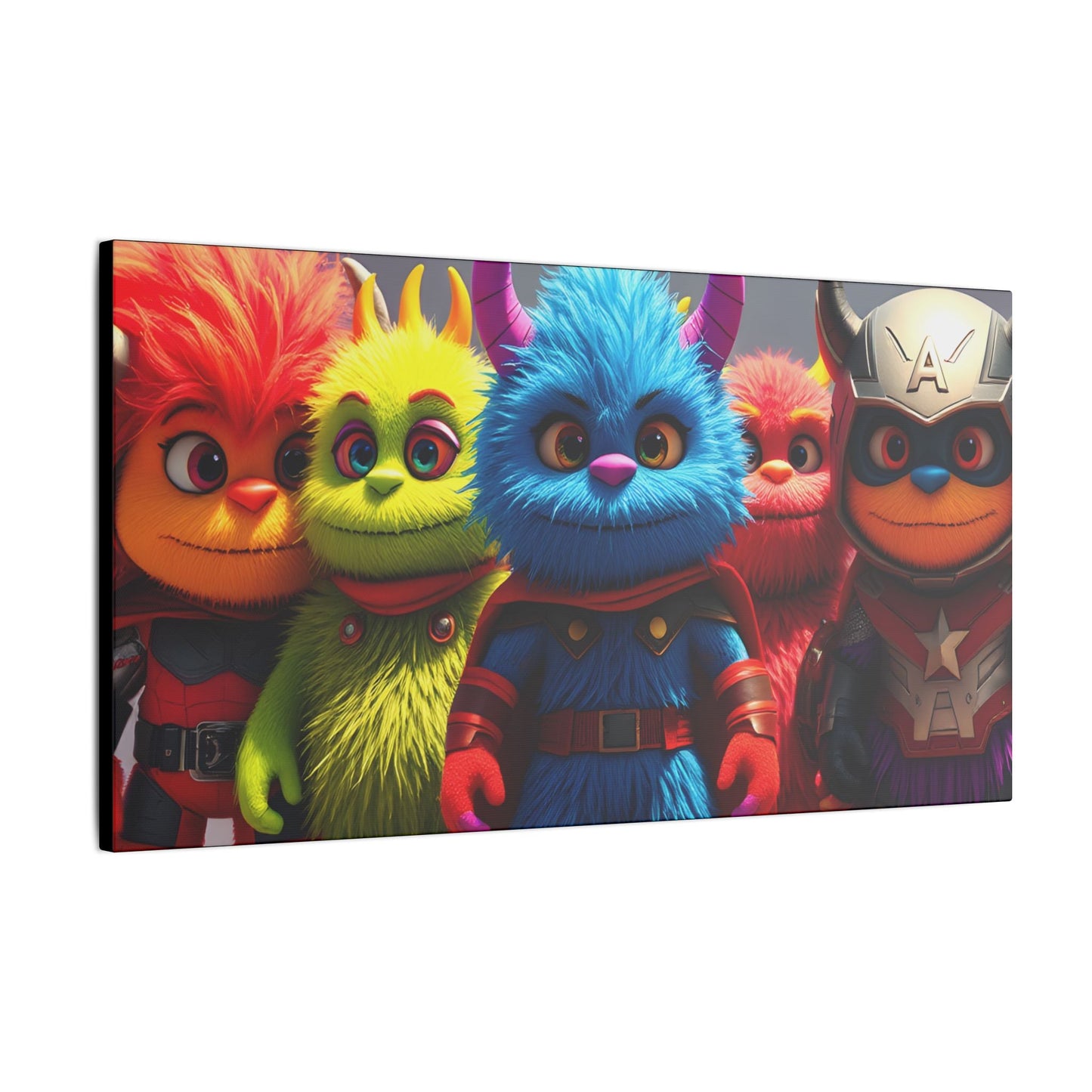 Canvas Print - Cute Monster Superheroes - Resonating Crystal Creations