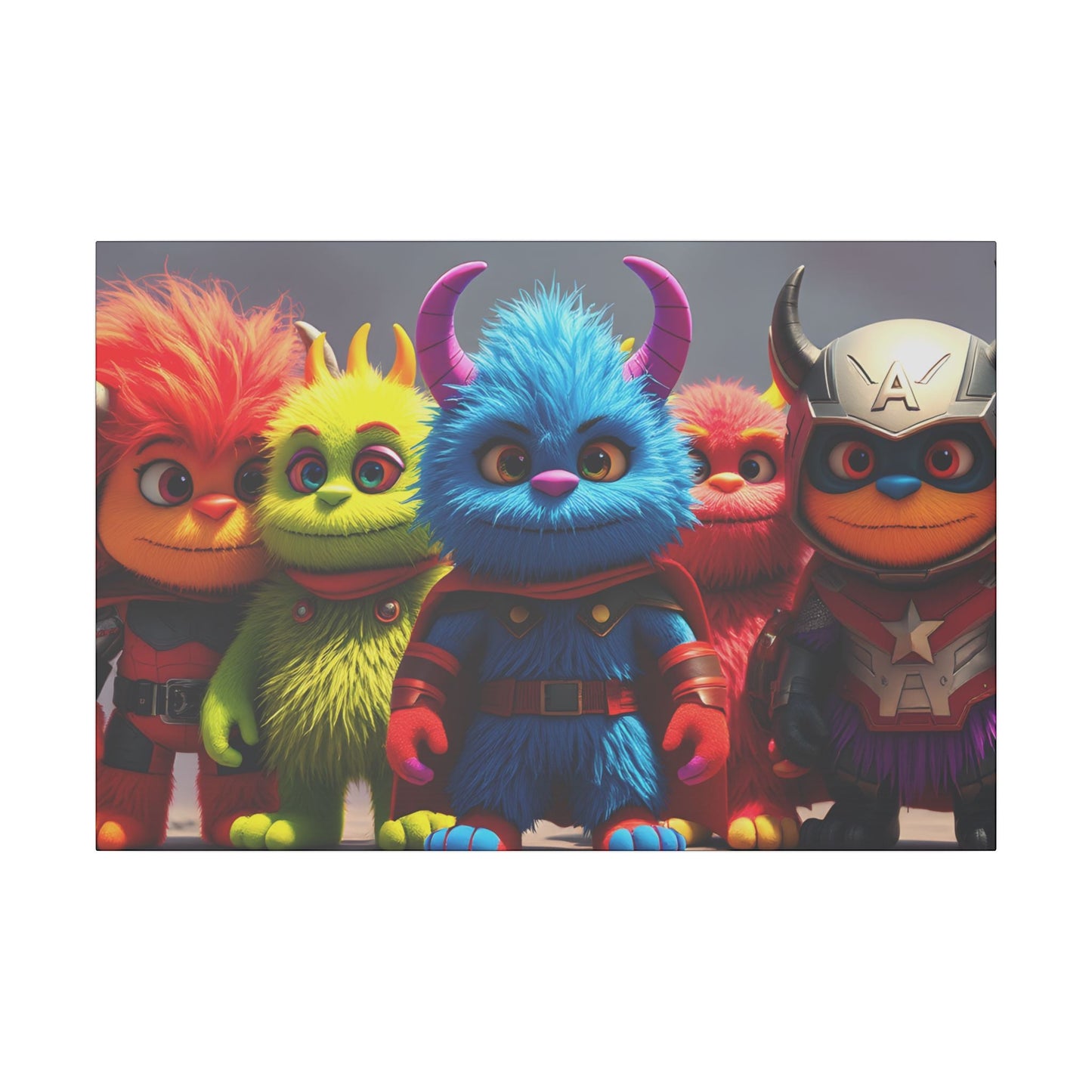 Canvas Print - Cute Monster Superheroes - Resonating Crystal Creations