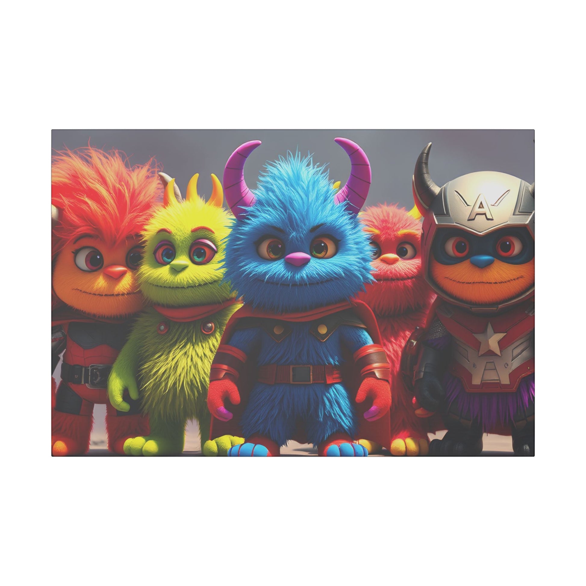 Canvas Print - Cute Monster Superheroes - Resonating Crystal Creations