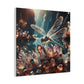 Canvas Print Dragonfly on Crystal Cluster - Resonating Crystal Creations