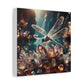 Canvas Print Dragonfly on Crystal Cluster - Resonating Crystal Creations