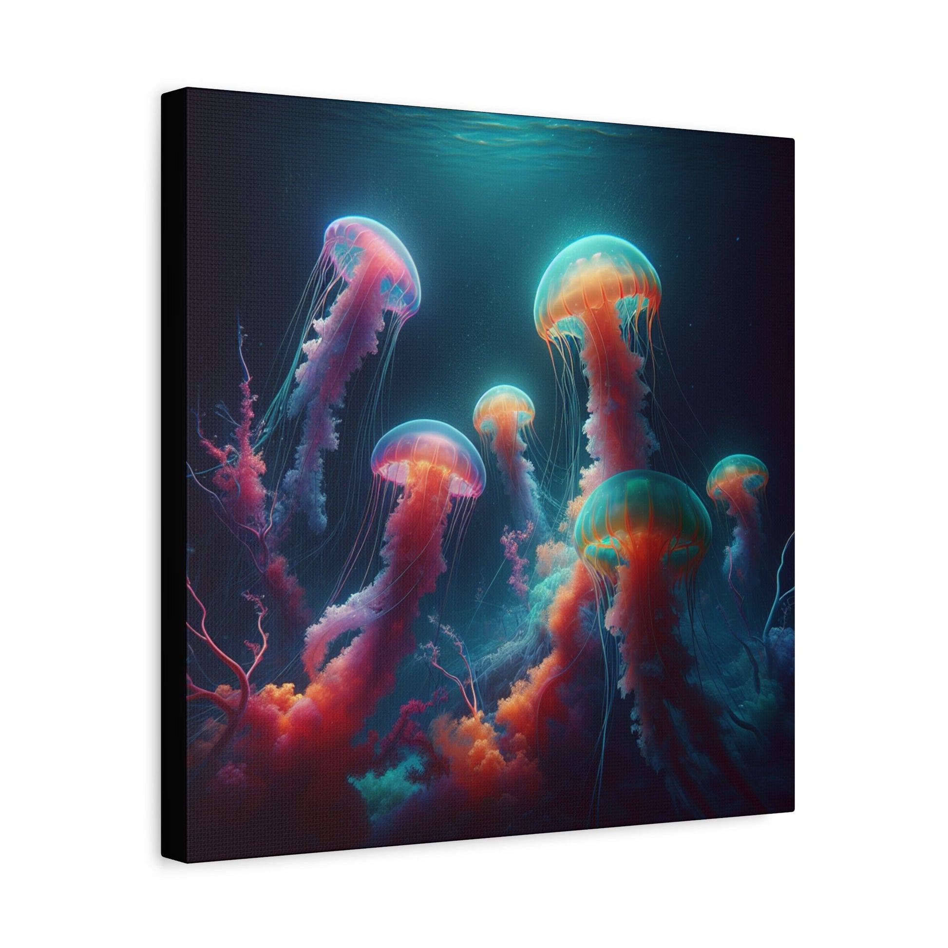 Canvas Print - Vibrant Colored Jellyfish - Resonating Crystal Creations