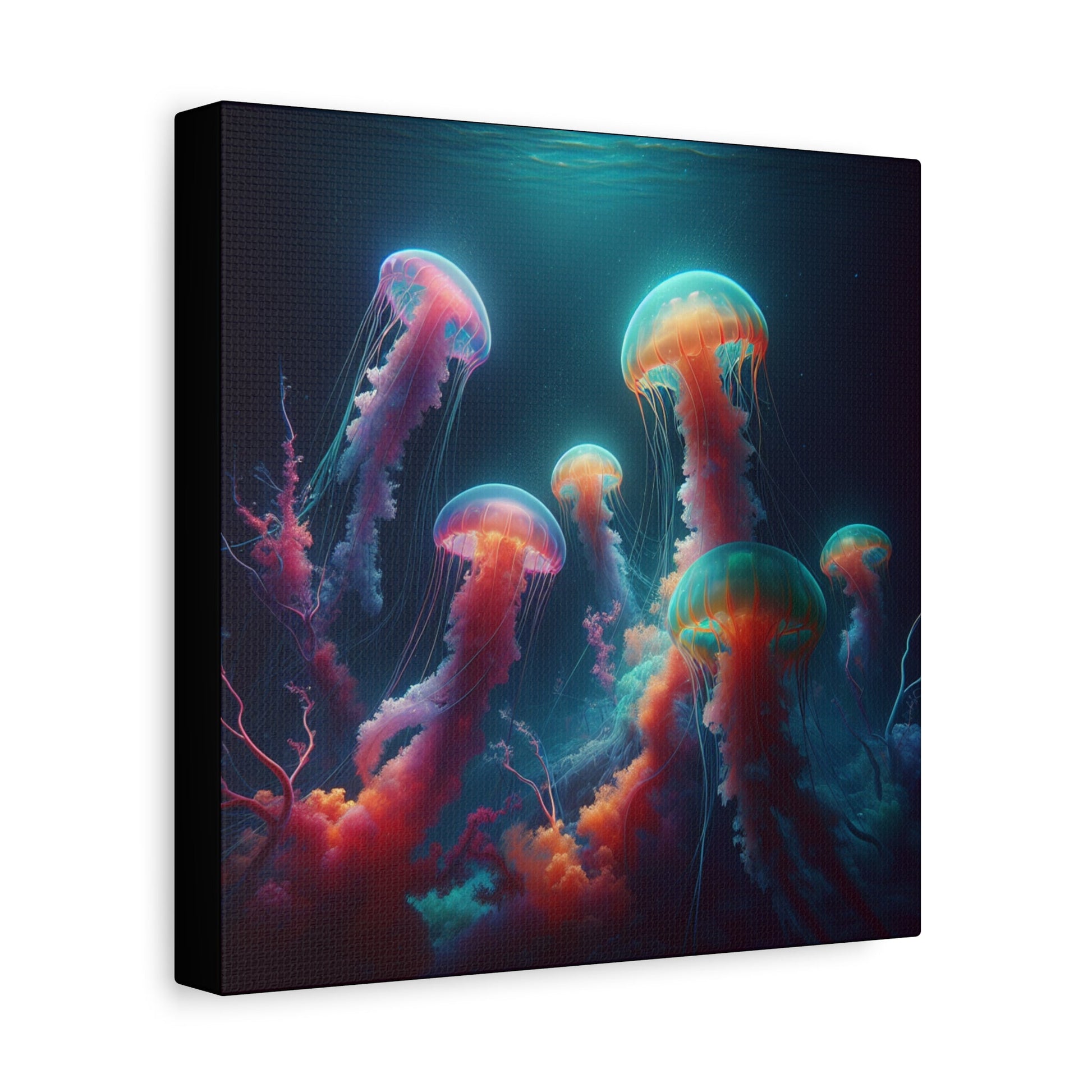 Canvas Print - Vibrant Colored Jellyfish - Resonating Crystal Creations