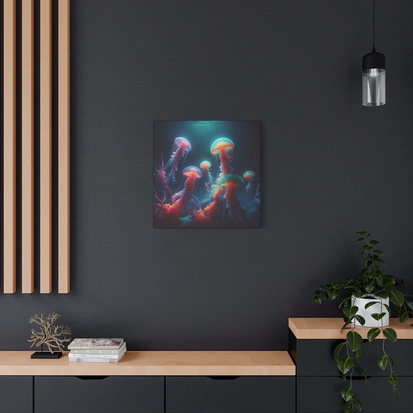 Canvas Print - Vibrant Colored Jellyfish - Resonating Crystal Creations