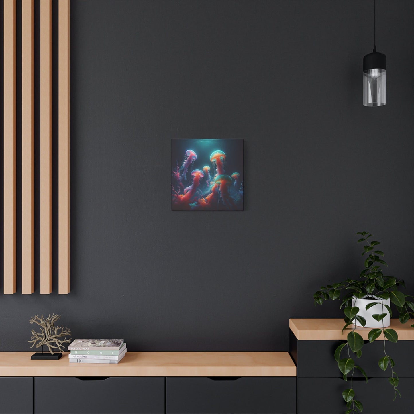 Canvas Print - Vibrant Colored Jellyfish - Resonating Crystal Creations