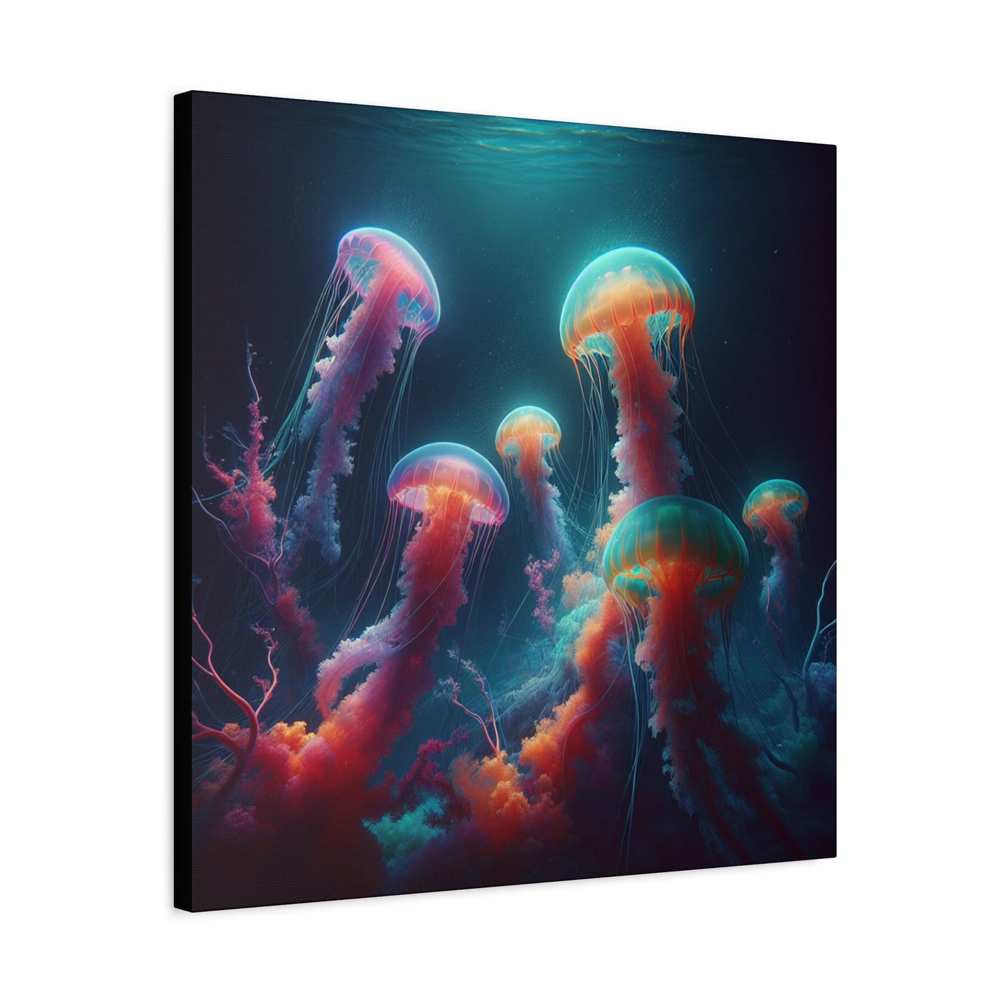 Canvas Print - Vibrant Colored Jellyfish - Resonating Crystal Creations