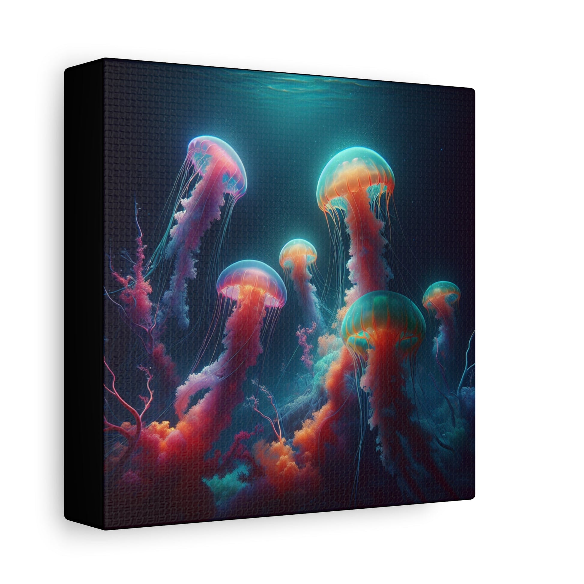 Canvas Print - Vibrant Colored Jellyfish - Resonating Crystal Creations