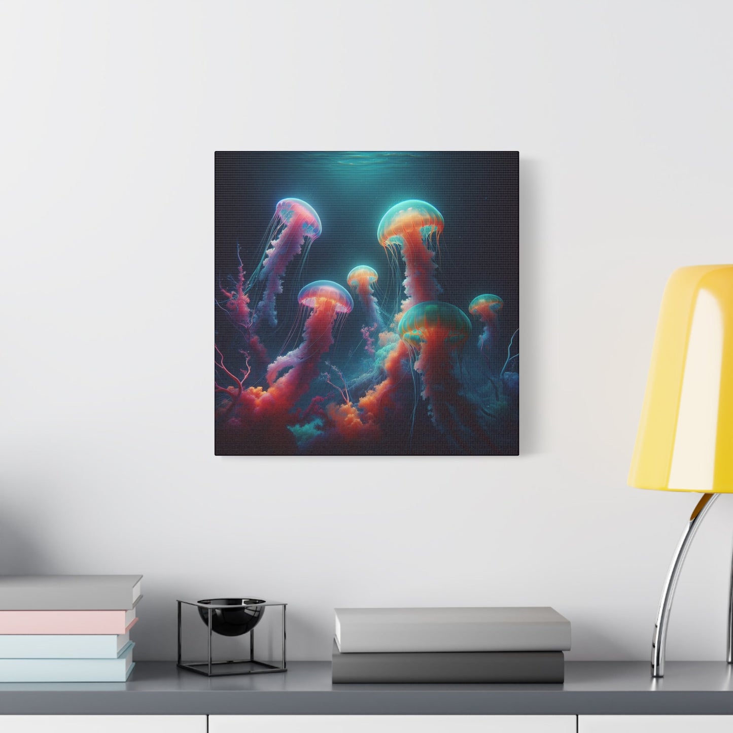 Canvas Print - Vibrant Colored Jellyfish - Resonating Crystal Creations